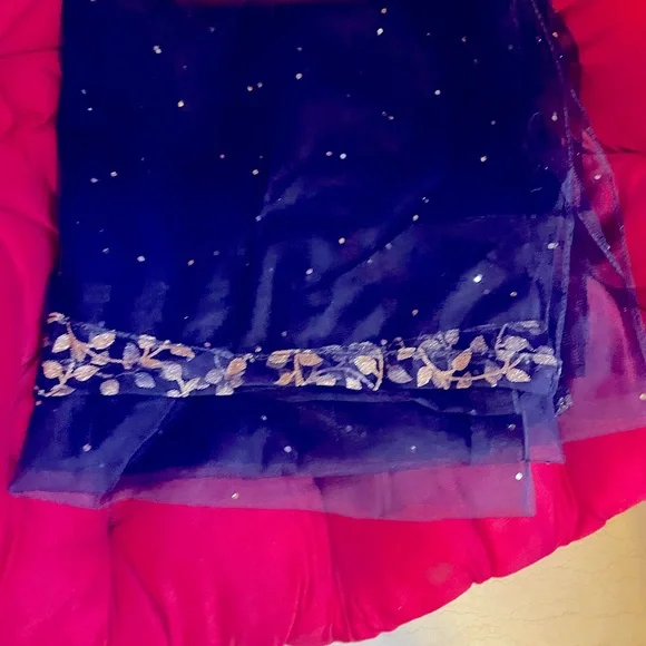 Full length navy blue flared Anarkali gown brand new with tag in 40 size - Picture 5 of 8
